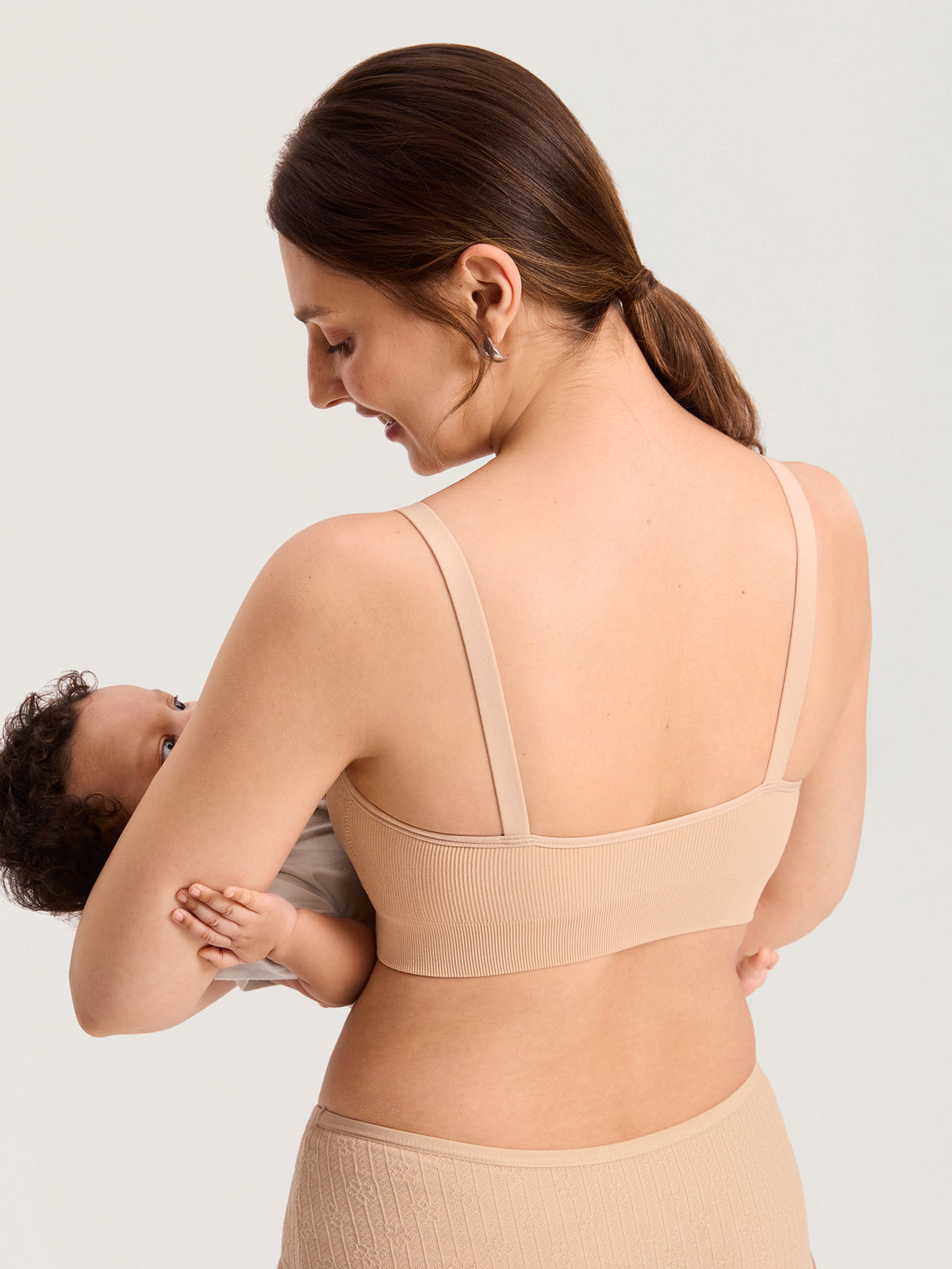 Leakproof Fixed Cup Ribbed Nursing Bra
