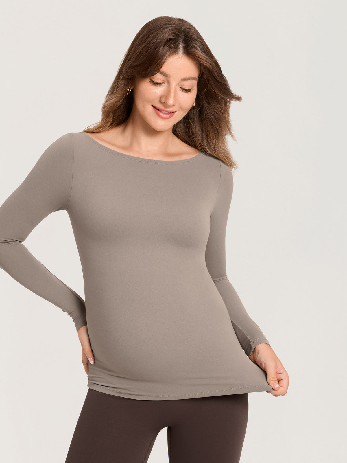 AirSofta Boatneck Maternity Top - Long Sleeves